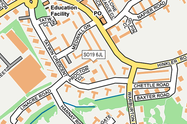 SO19 6JL map - OS OpenMap – Local (Ordnance Survey)