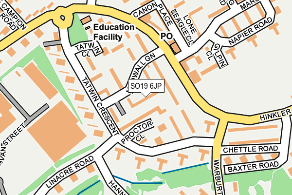 SO19 6JP map - OS OpenMap – Local (Ordnance Survey)