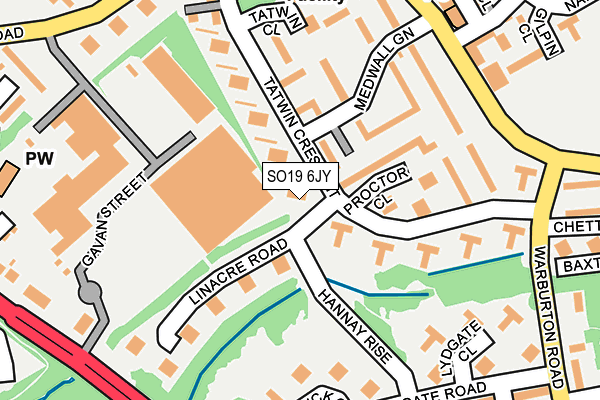 SO19 6JY map - OS OpenMap – Local (Ordnance Survey)