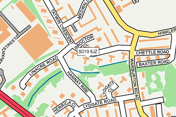 SO19 6JZ map - OS OpenMap – Local (Ordnance Survey)