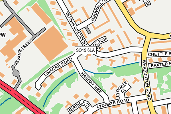 SO19 6LA map - OS OpenMap – Local (Ordnance Survey)