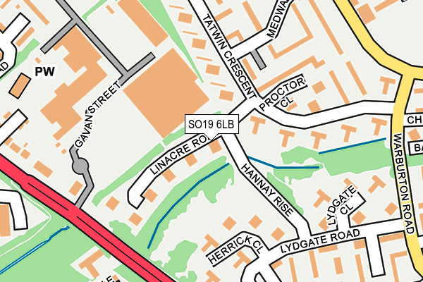 SO19 6LB map - OS OpenMap – Local (Ordnance Survey)