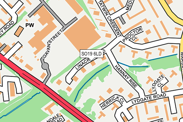 SO19 6LD map - OS OpenMap – Local (Ordnance Survey)