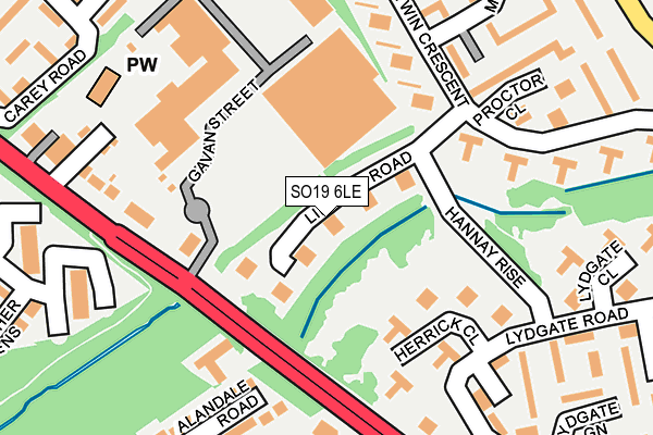 SO19 6LE map - OS OpenMap – Local (Ordnance Survey)