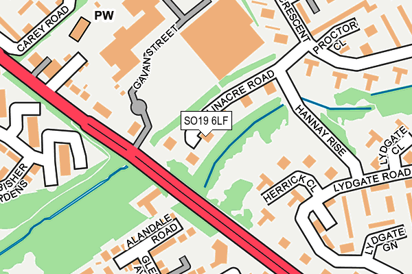SO19 6LF map - OS OpenMap – Local (Ordnance Survey)