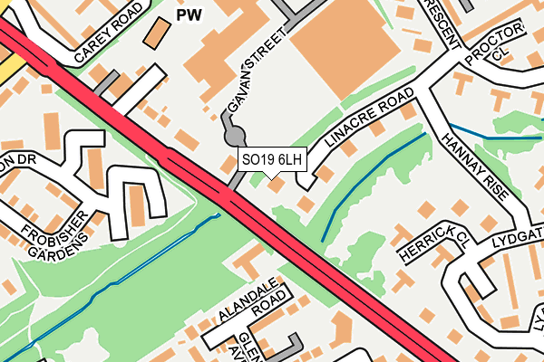 SO19 6LH map - OS OpenMap – Local (Ordnance Survey)