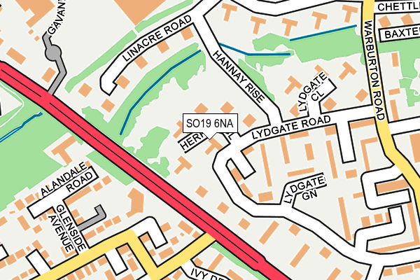 SO19 6NA map - OS OpenMap – Local (Ordnance Survey)