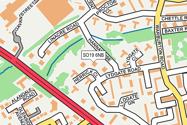 SO19 6NB map - OS OpenMap – Local (Ordnance Survey)