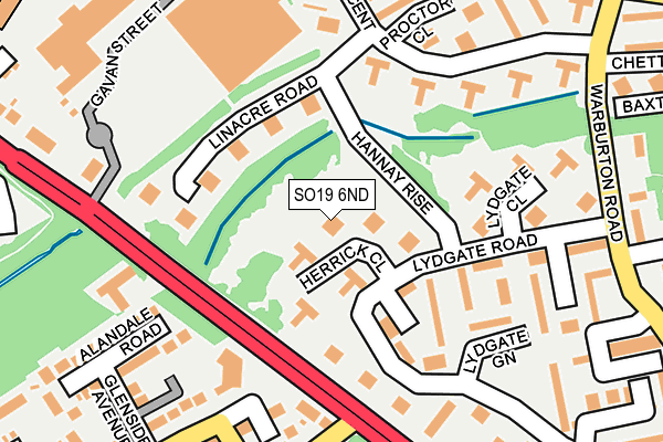 SO19 6ND map - OS OpenMap – Local (Ordnance Survey)