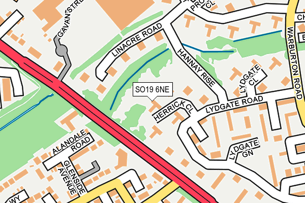 SO19 6NE map - OS OpenMap – Local (Ordnance Survey)