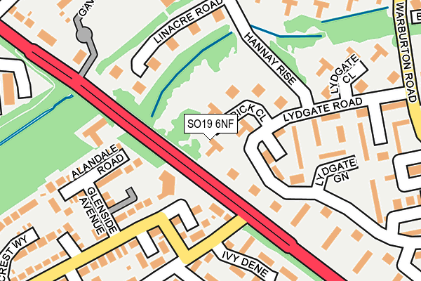 SO19 6NF map - OS OpenMap – Local (Ordnance Survey)