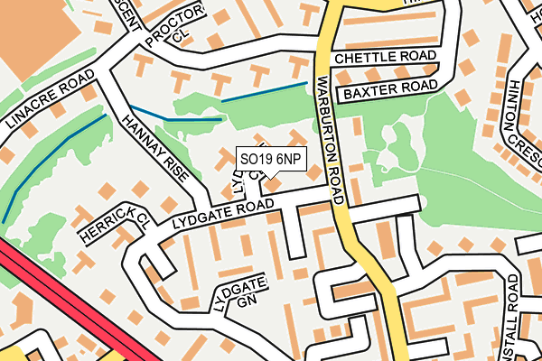 SO19 6NP map - OS OpenMap – Local (Ordnance Survey)