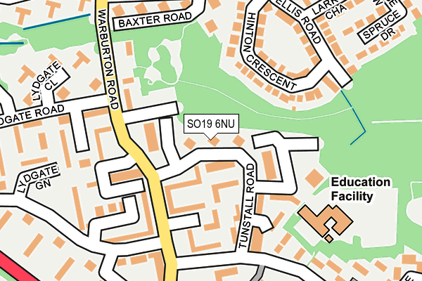 SO19 6NU map - OS OpenMap – Local (Ordnance Survey)