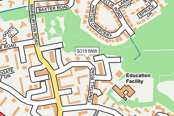 SO19 6NW map - OS OpenMap – Local (Ordnance Survey)