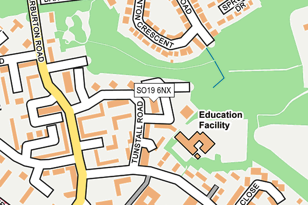 SO19 6NX map - OS OpenMap – Local (Ordnance Survey)