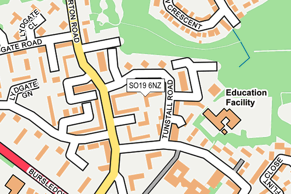 SO19 6NZ map - OS OpenMap – Local (Ordnance Survey)