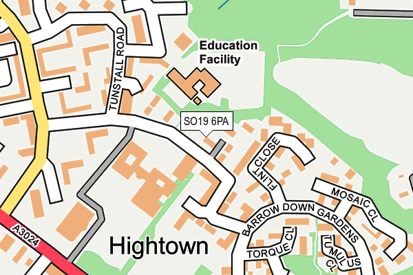 SO19 6PA map - OS OpenMap – Local (Ordnance Survey)