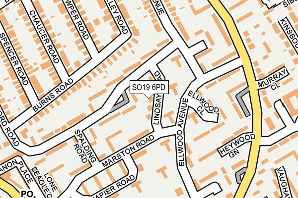 SO19 6PD map - OS OpenMap – Local (Ordnance Survey)