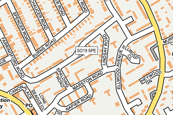 SO19 6PE map - OS OpenMap – Local (Ordnance Survey)