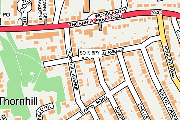 SO19 6PY map - OS OpenMap – Local (Ordnance Survey)