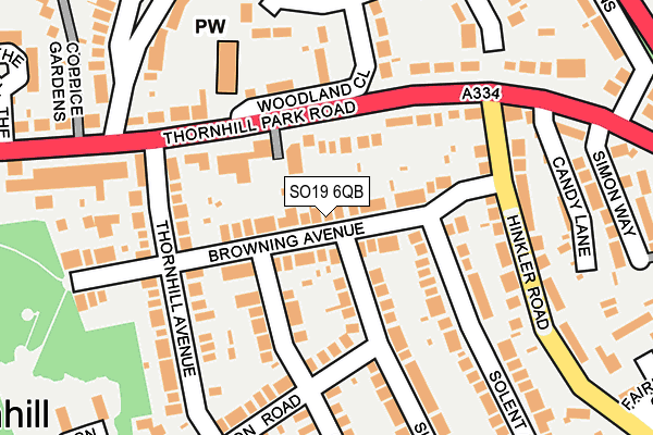 SO19 6QB map - OS OpenMap – Local (Ordnance Survey)