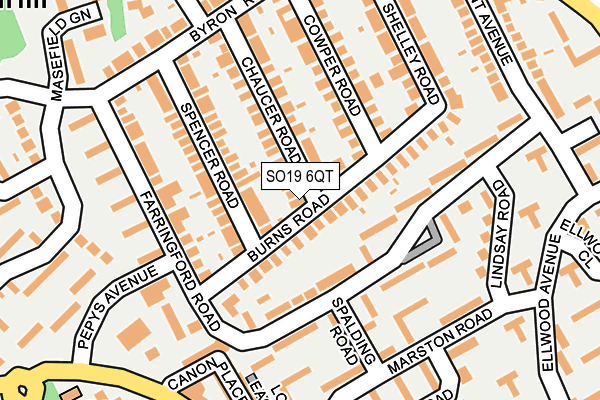 SO19 6QT map - OS OpenMap – Local (Ordnance Survey)