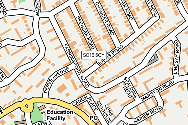 SO19 6QY map - OS OpenMap – Local (Ordnance Survey)