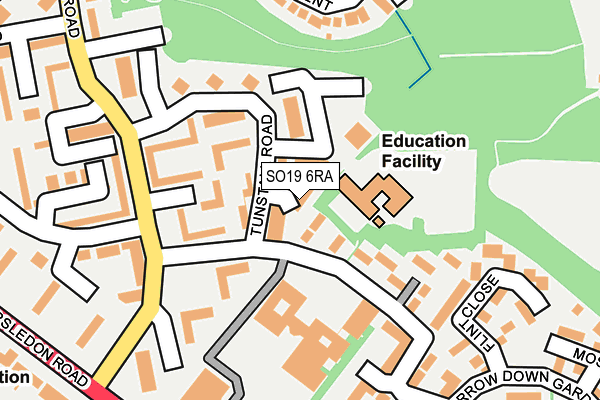 SO19 6RA map - OS OpenMap – Local (Ordnance Survey)