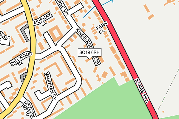 SO19 6RH map - OS OpenMap – Local (Ordnance Survey)