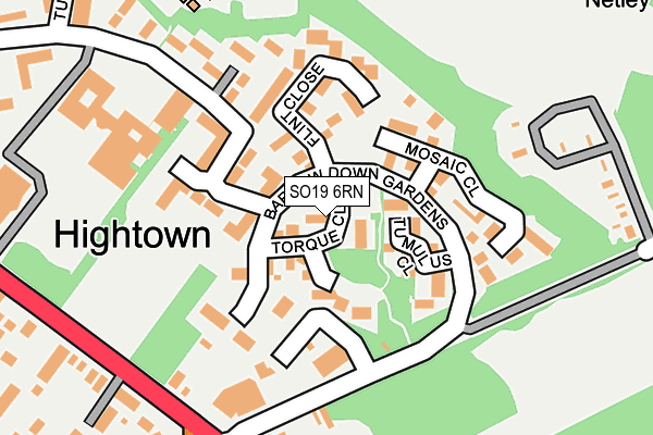 SO19 6RN map - OS OpenMap – Local (Ordnance Survey)