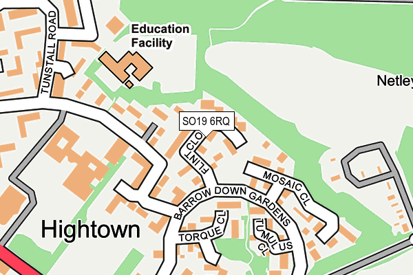 SO19 6RQ map - OS OpenMap – Local (Ordnance Survey)