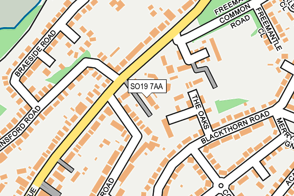 SO19 7AA map - OS OpenMap – Local (Ordnance Survey)