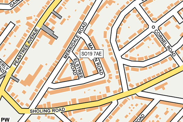 SO19 7AE map - OS OpenMap – Local (Ordnance Survey)