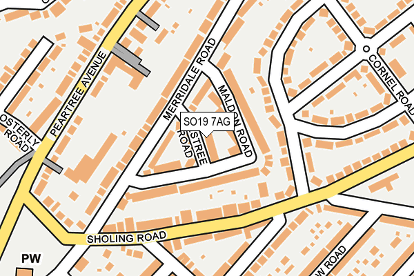 SO19 7AG map - OS OpenMap – Local (Ordnance Survey)