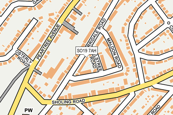 SO19 7AH map - OS OpenMap – Local (Ordnance Survey)