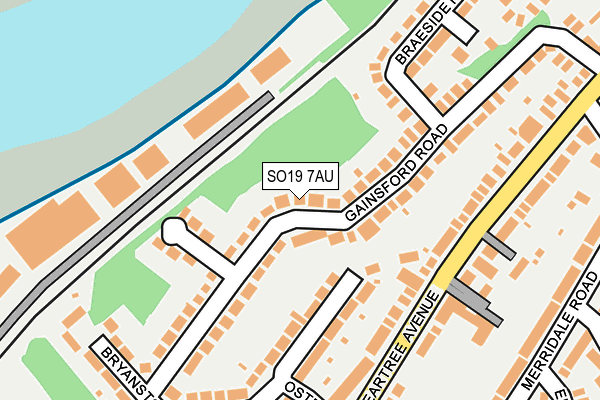 SO19 7AU map - OS OpenMap – Local (Ordnance Survey)