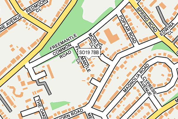 SO19 7BB map - OS OpenMap – Local (Ordnance Survey)
