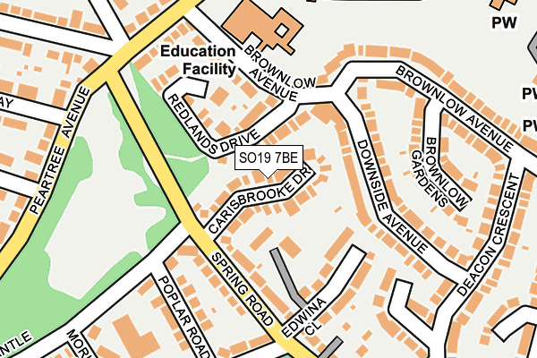 SO19 7BE map - OS OpenMap – Local (Ordnance Survey)