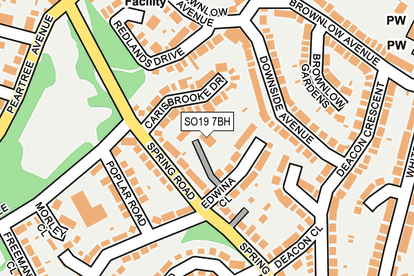 SO19 7BH map - OS OpenMap – Local (Ordnance Survey)