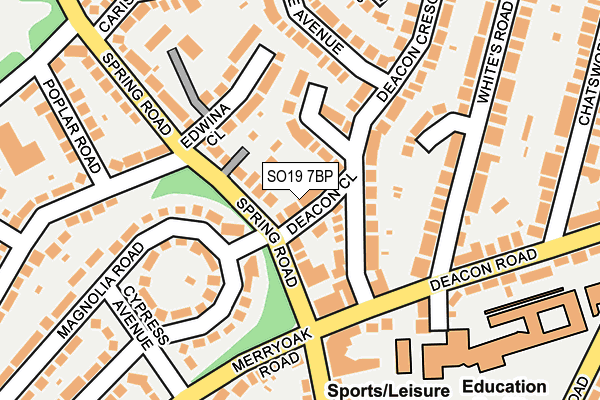 SO19 7BP map - OS OpenMap – Local (Ordnance Survey)