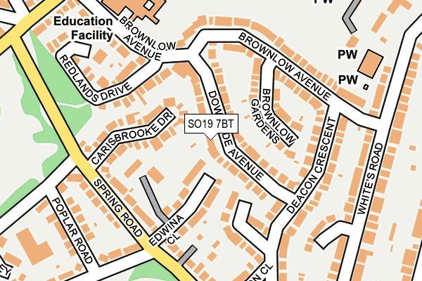 SO19 7BT map - OS OpenMap – Local (Ordnance Survey)