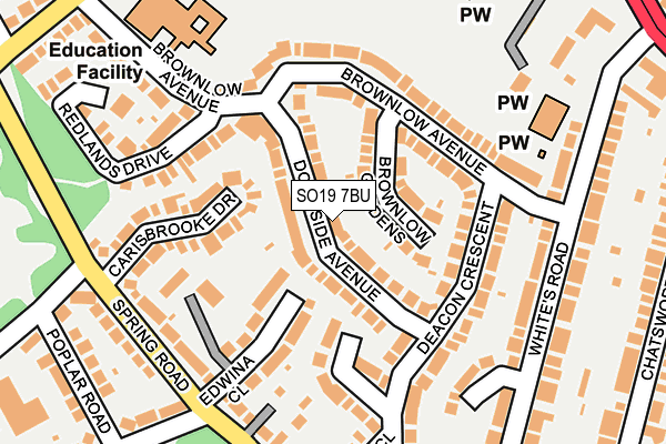 SO19 7BU map - OS OpenMap – Local (Ordnance Survey)