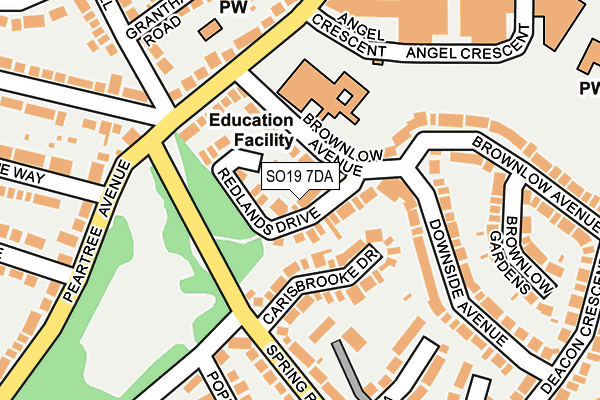 SO19 7DA map - OS OpenMap – Local (Ordnance Survey)