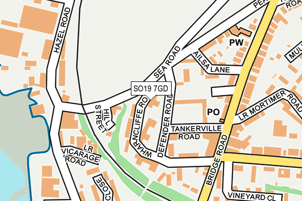 SO19 7GD map - OS OpenMap – Local (Ordnance Survey)