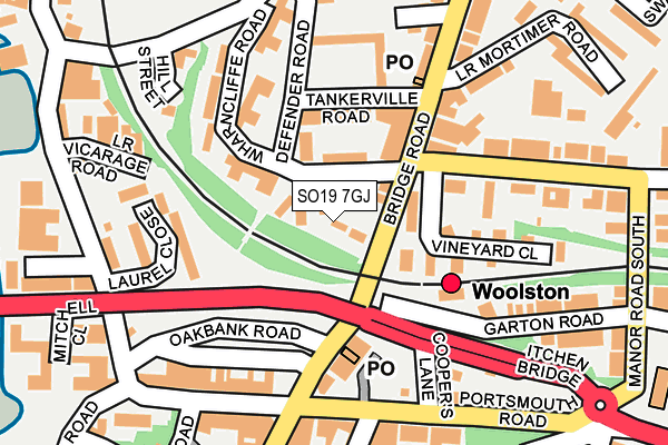 SO19 7GJ map - OS OpenMap – Local (Ordnance Survey)