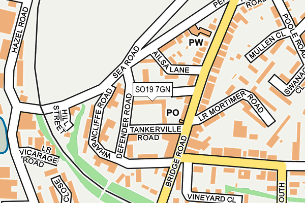 SO19 7GN map - OS OpenMap – Local (Ordnance Survey)