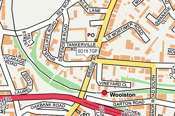 SO19 7GP map - OS OpenMap – Local (Ordnance Survey)