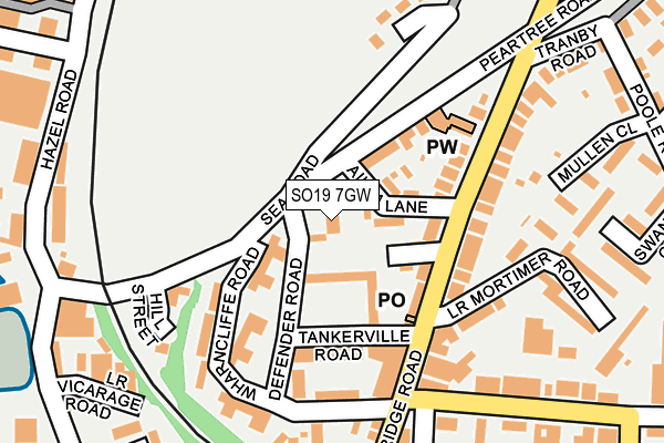 SO19 7GW map - OS OpenMap – Local (Ordnance Survey)