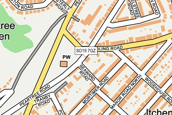 SO19 7GZ map - OS OpenMap – Local (Ordnance Survey)