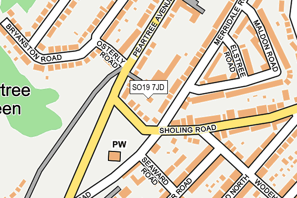 SO19 7JD map - OS OpenMap – Local (Ordnance Survey)